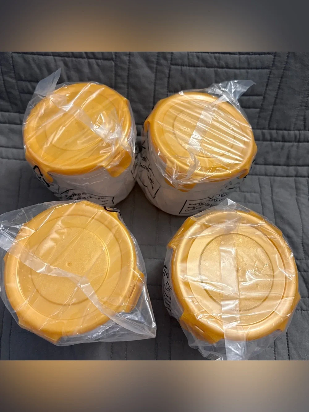 Lock N Lock Lock&Lock Food Storage Containers Set of 4 Mini Tall w/ Yellow lids